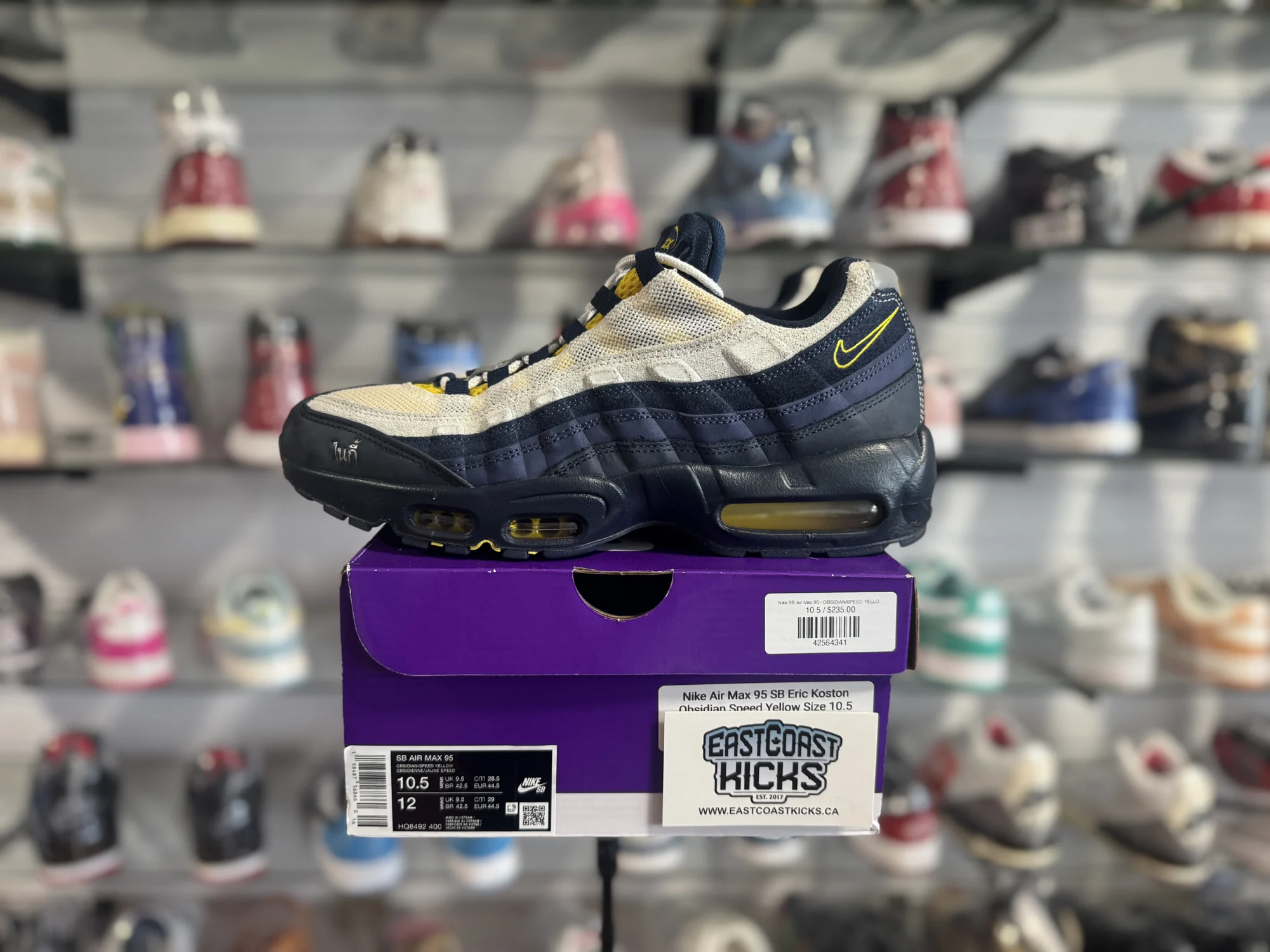 Preowned Nike Air Max 95 SB Eric Koston Obsidian Speed Yellow Size 10.5